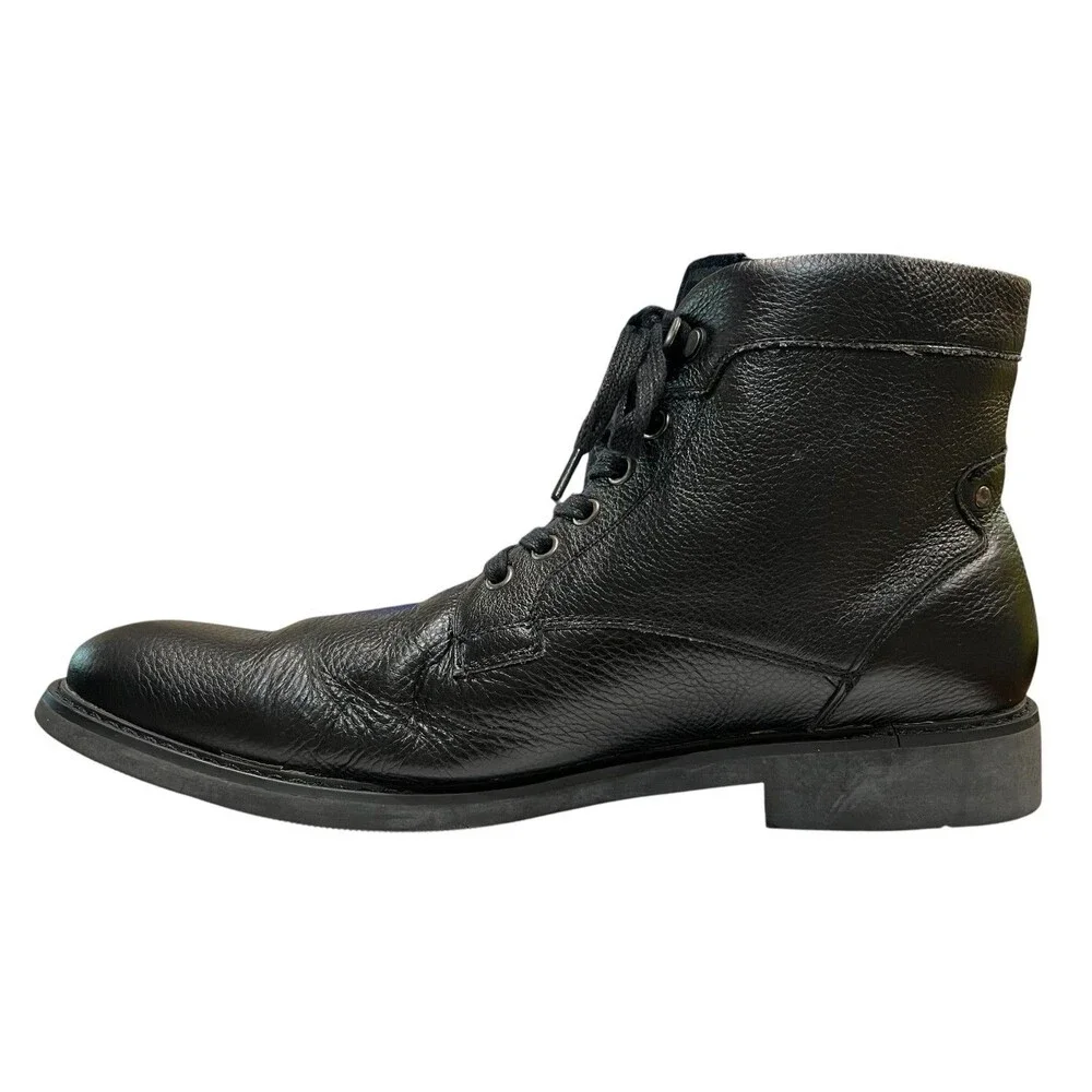 Joe's Men's JF505C33 Black Pebble Leather Lace-Up Ankle Boot  Size 12
